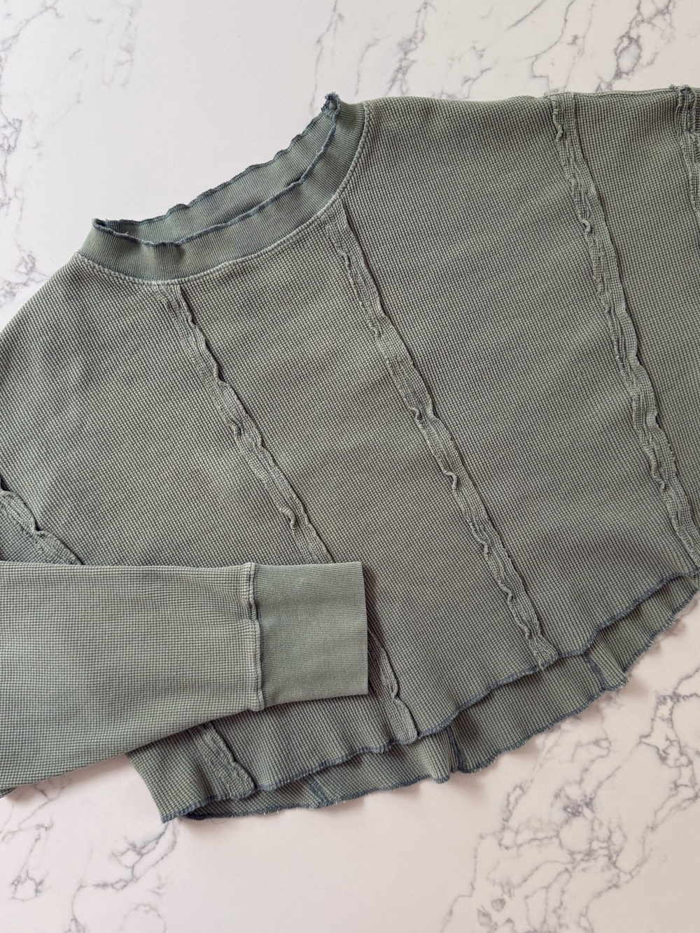 Free People We the Free Ellie Thermal - Sage Green - Size Medium